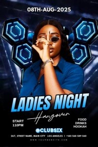 Maximalist Ladies Night Party Banner 4' × 6' template