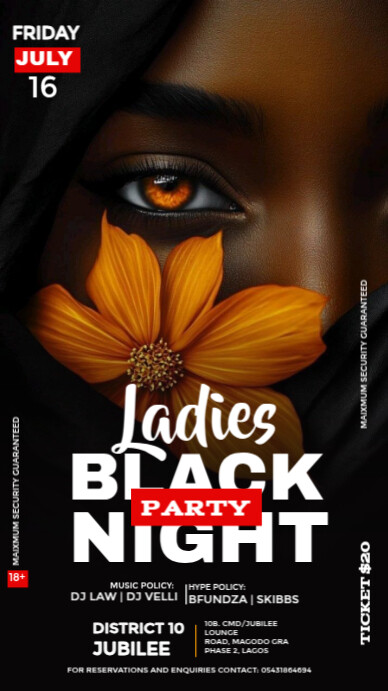 Maximalist Ladies Night Party Flyer Instagram Story Template | PosterMyWall