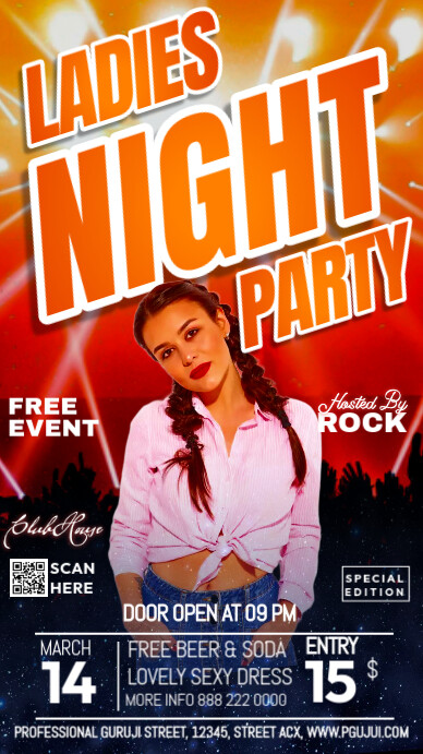 Maximalist Ladies Night Party Instagram Story Template | PosterMyWall