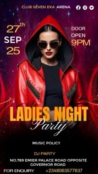 Maximalist Ladies Night Party Video Flyer  Digital Display (9:16) template