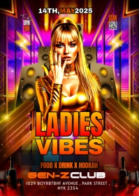 Maximalist Ladies Party Flyer A6 template