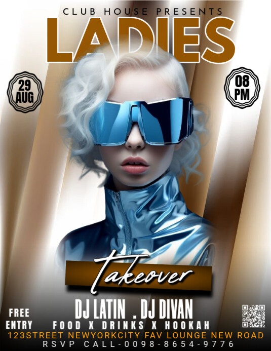 Maximalist Ladies Takeover Party Flyer (us Letter) Pamflet (VSA Brief) template