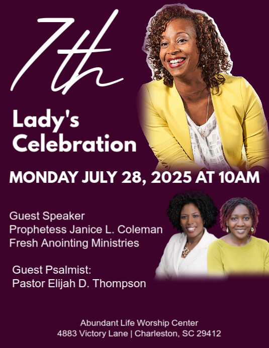 Maximalist Lady's Celebration Flyer (us Letter) Iflaya (Incwadi ye-US) template