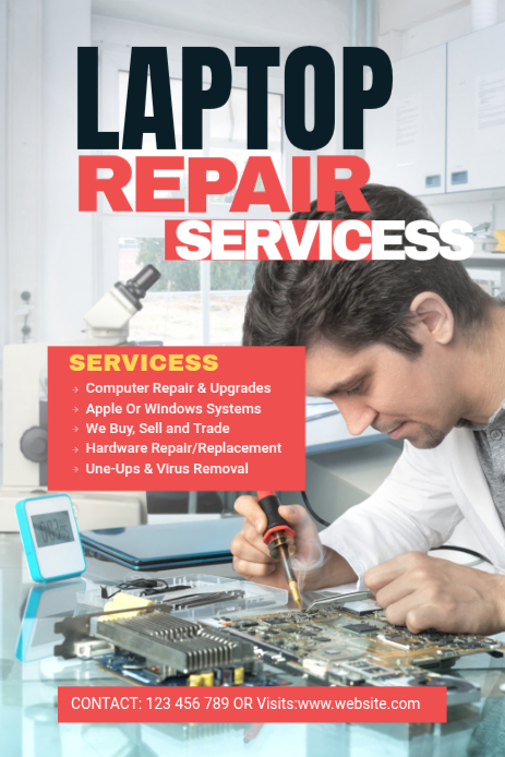 Maximalist Laptop Repair Pinterest Graphic Template | PosterMyWall