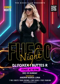 Maximalist Latin Night Party Flyer A6 template