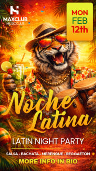 Maximalist Latin Night Party Instagram Story Template – Salsa Bachata Reggaeton Club Event Instagram