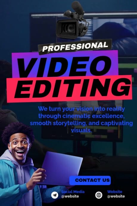 Maximalist Learn Video Edting Poster template
