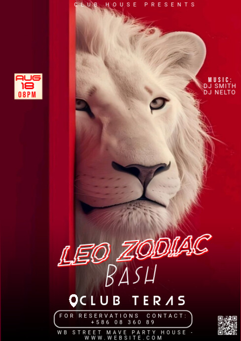 Maximalist Leo Zodiac Bash  A4 template