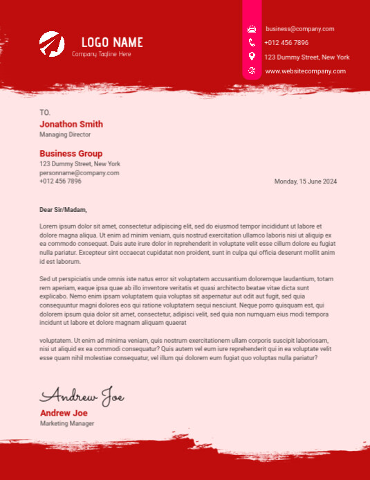 Maximalist Letterhead Design Template Flyer (us Letter)