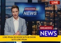 Maximalist Live Breaking News Template Style , Breaking Postcard