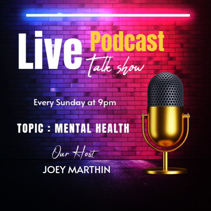 Maximalist Live Podcast Talk Show Instagram Post Template | PosterMyWall