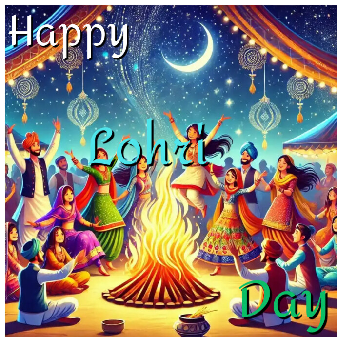 Maximalist Lohri Day  Instagram Post template