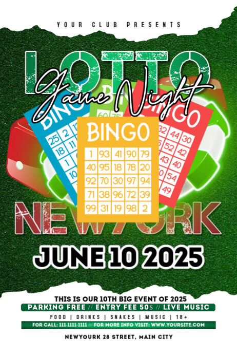 Maximalist Lotto Game Night | Lotto Game 2025 Poster template