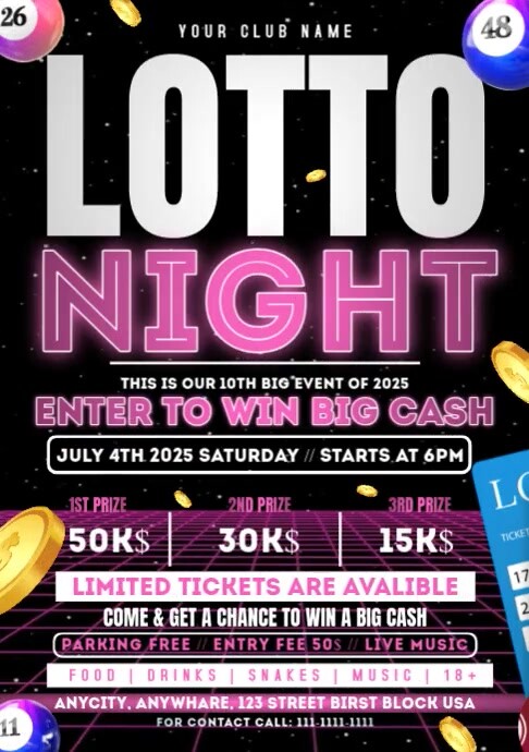Maximalist Lotto Night | Lotto Night 2025 A4 template