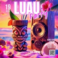 Maximalist Luau Hawaiian Party Square (1:1) template