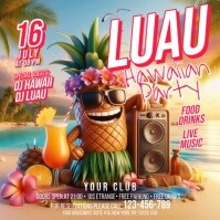 Maximalist Luau Hawaiian Party Square (1:1) template