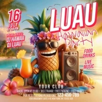 Maximalist Luau Hawaiian Party Square (1:1) template