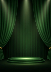 Maximalist Luxury Curtain Stage Spotlight Podium Background  A6 template