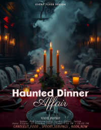 Maximalist Luxury Halloween Dining Flyer Template For Haunted Dinner Party Events