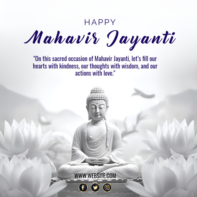Maximalist Mahavir Jayanti  Instagram Post template