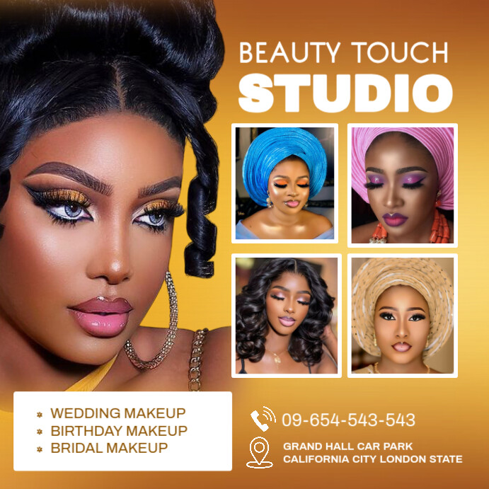 Maximalist Makeup Studio Promotion Templates Instagram Post