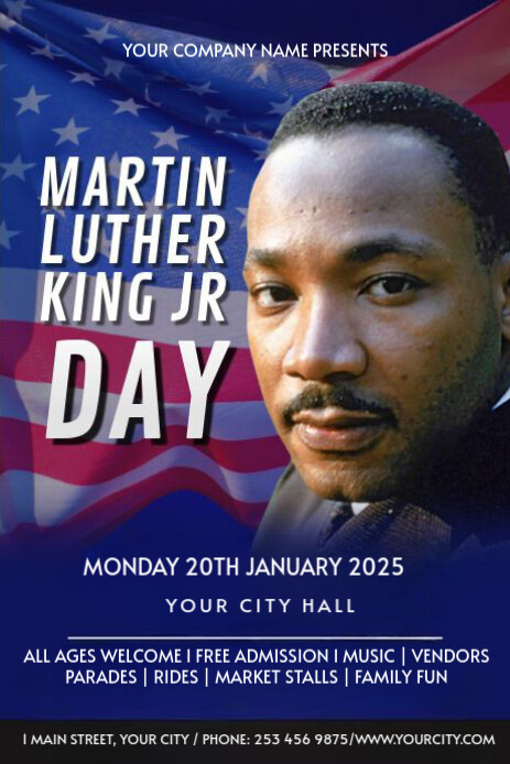 Maximalist Martin Luther King Day Pinterest Graphic template