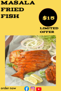 Maximalist Masala Fried Fish Poster template