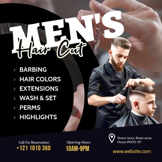 Maximalist Maximalist Men's Hair Salon Ad Instagram Post Instagram Post Wpis na Instagrama template