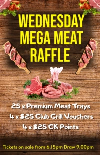 Maximalist Meat Raffle Flyer  Tabloid template