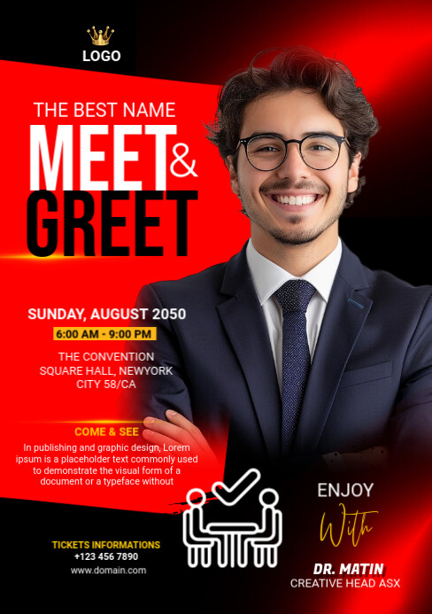 Maximalist Meet & Greet Flyer Template A5
