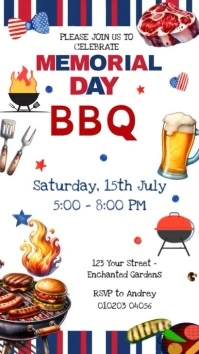 Maximalist Memorial Day Bbq Invitation Instagram Reel template
