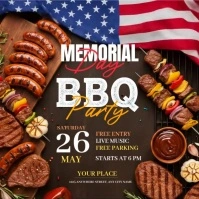 Maximalist Memorial Day BBQ Party Instagram Post template