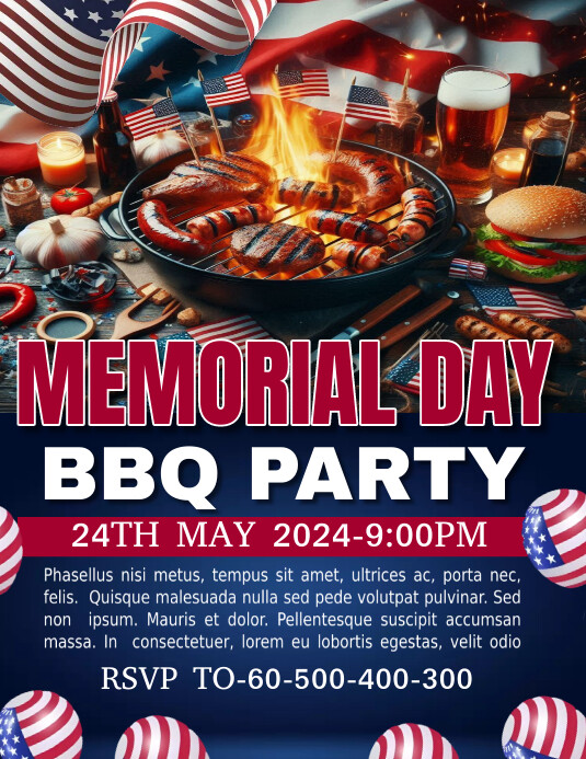 Maximalist Memorial Day Cookout Flyer (us Let template