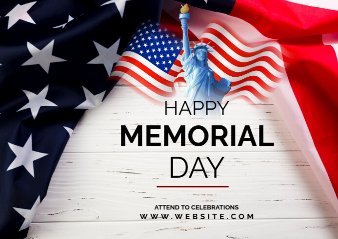 Maximalist Memorial Day Party Postcard Poskaart template
