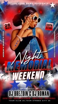 Maximalist Memorial Day Weekend Night Party Flyer Instagram Reel template