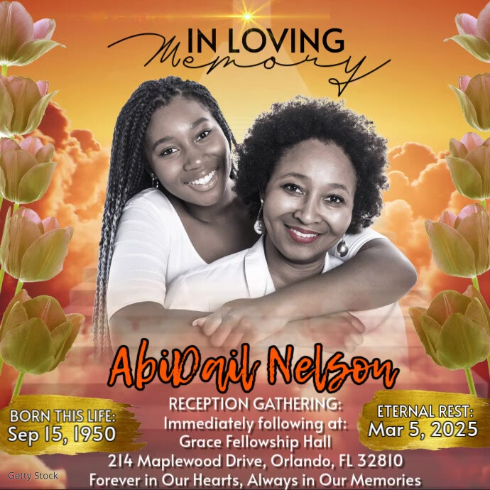 Maximalist Memorial Funeral Announcement Flyer, Funeral Instagram Post template