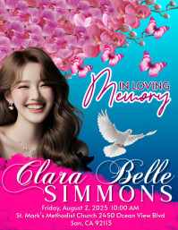 Maximalist Memorial Funeral Announcement Flyer, Funeral  Flyer (us Letter) template