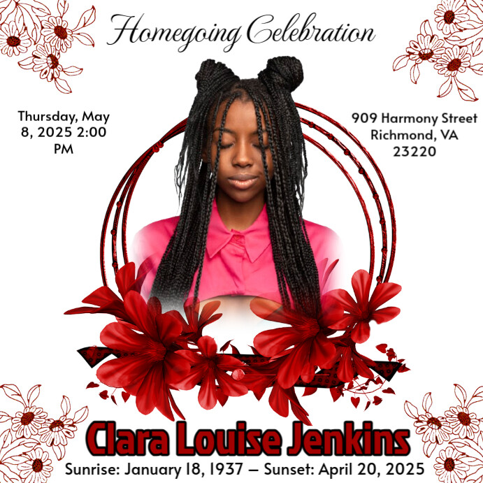Maximalist Memorial Funeral Announcement Flyer, Funeral  Instagram Post template