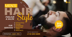 Maximalist Men's Hair Salon Facebook Shared Image template