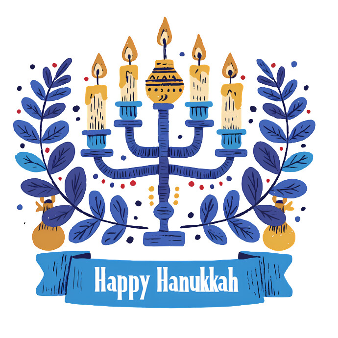Maximalist Menorah With Candles For Hanukkah Celebration Logo template