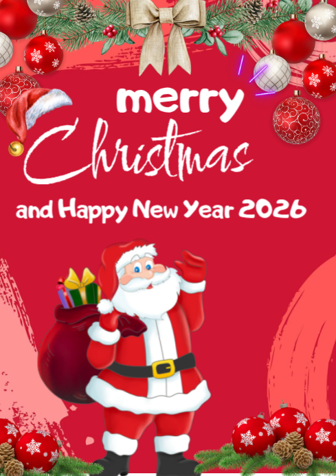 Plantilla de Maximalist Merry Chŕistmas A4 | PosterMyWall