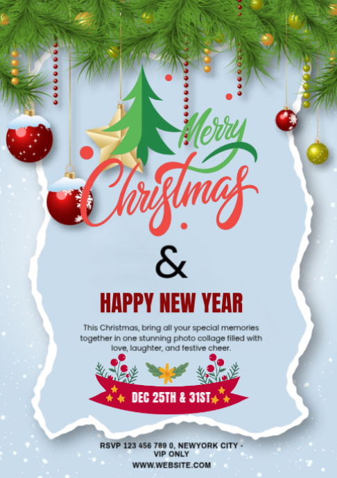 Copy of Maximalist Merry Christmas & Happy New Year A2 | PosterMyWall