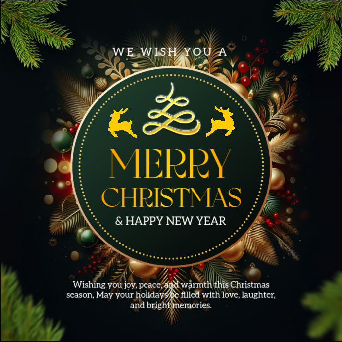 Maximalist Merry Christmas & Happy New Year Greeting Instagram Post ...