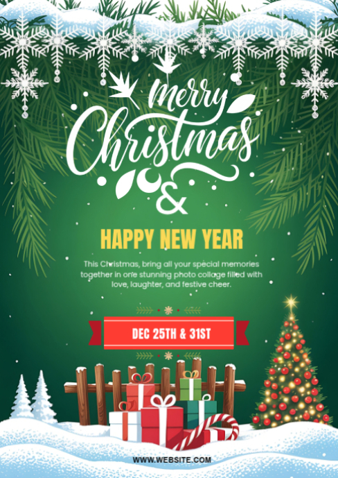 Plantilla de Maximalist Merry Christmas Ac& Happy New Year A6 ...