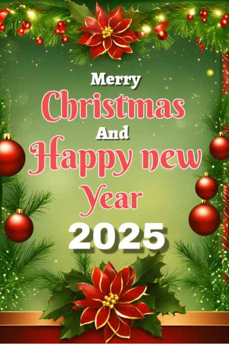 Copy of Maximalist Merry Christmas And Happy New Poster | PosterMyWall