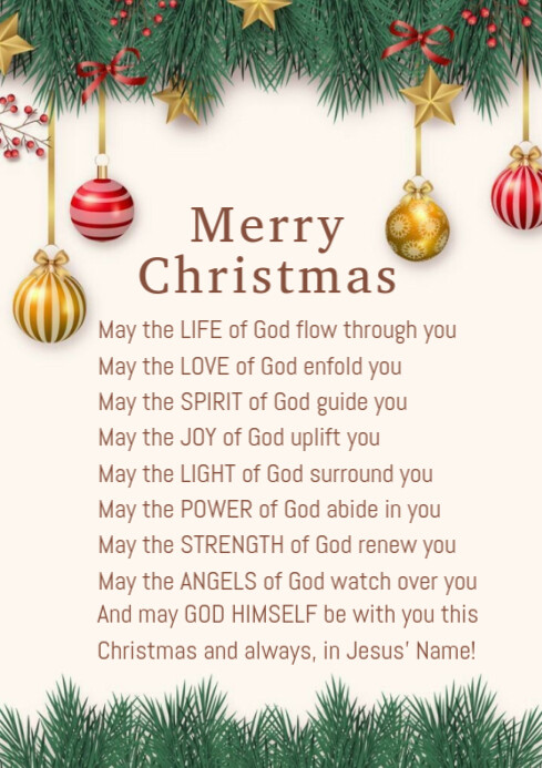 Maximalist Merry Christmas And Happy New Year A4 Template | PosterMyWall