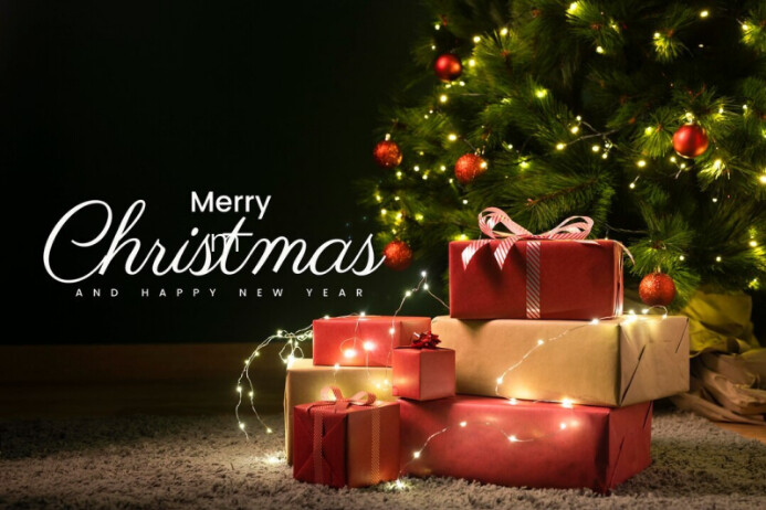 Maximalist Merry Christmas And Happy New Year Poster Template ...