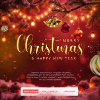 Maximalist Merry Christmas And Happy New Year  Instagram Post template