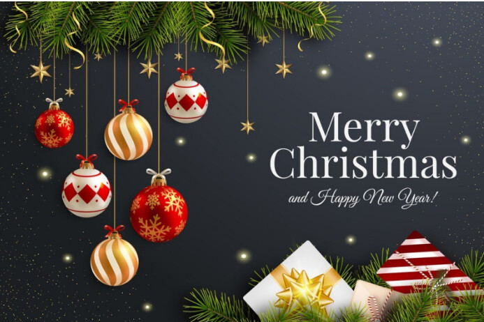 Maximalist Merry Christmas And Happy New Year Poster Template ...