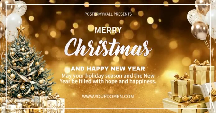 Maximalist Merry Christmas And Happy New Year Greetings Facebook Shared ...